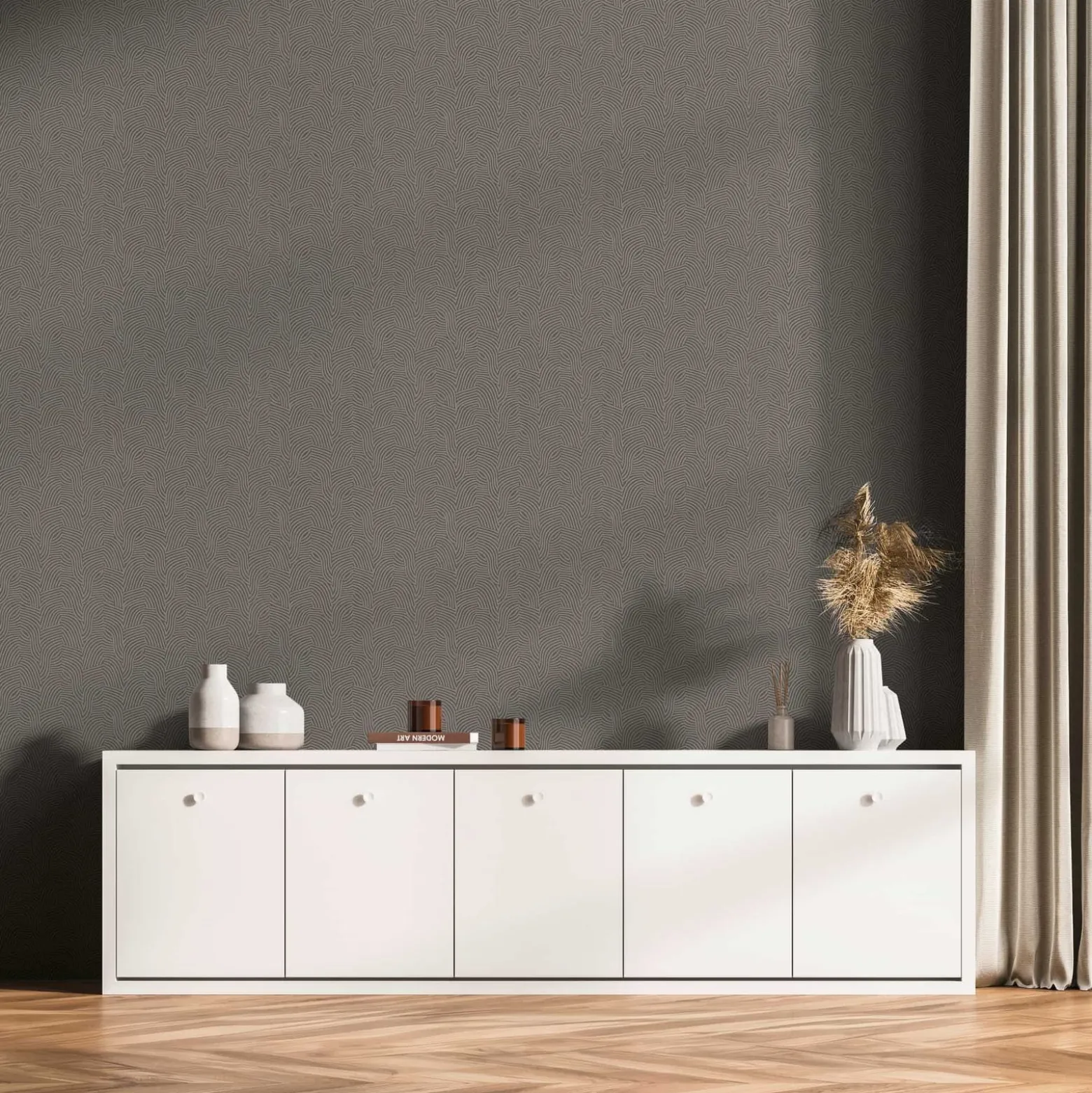 Vliestapete Daniel Hechter Wellen Grau Silber Metallic