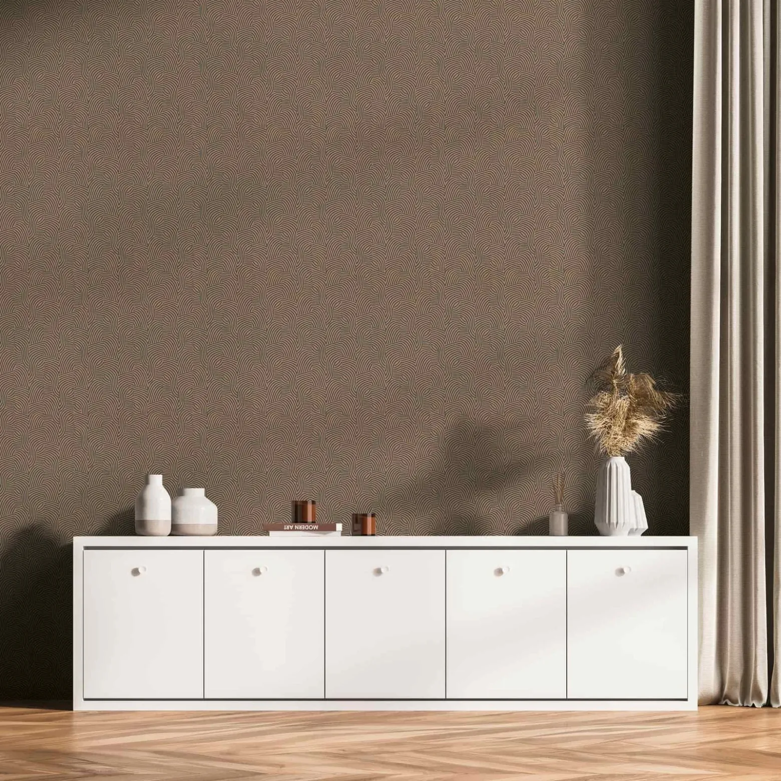 Vliestapete Daniel Hechter Wellen Grau Kupfer Metallic