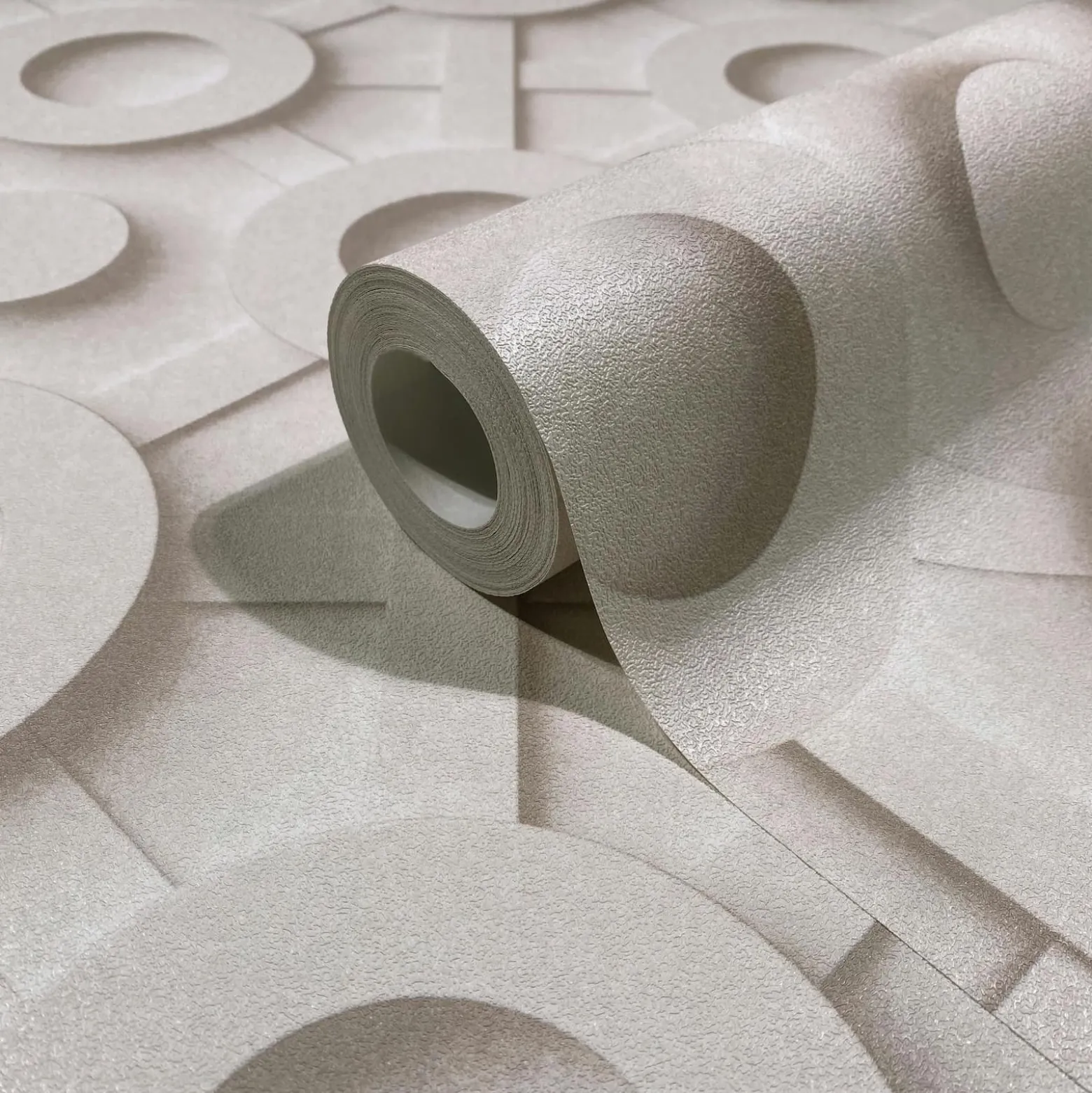 Vliestapete 3D-Effekt Grafisch Creme Grau 89031