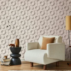 Vliestapete 3D-Effekt Grafisch Beige Grau 89032