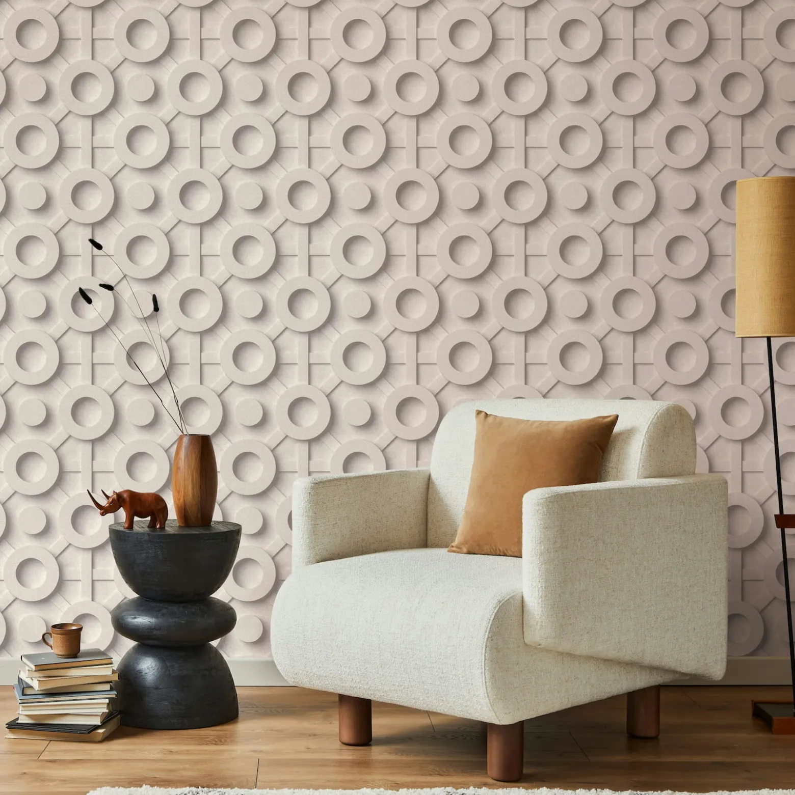 Vliestapete 3D-Effekt Grafisch Beige Grau 89032