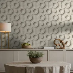 Vliestapete 3D-Effekt Grafisch Beige Grau 89032