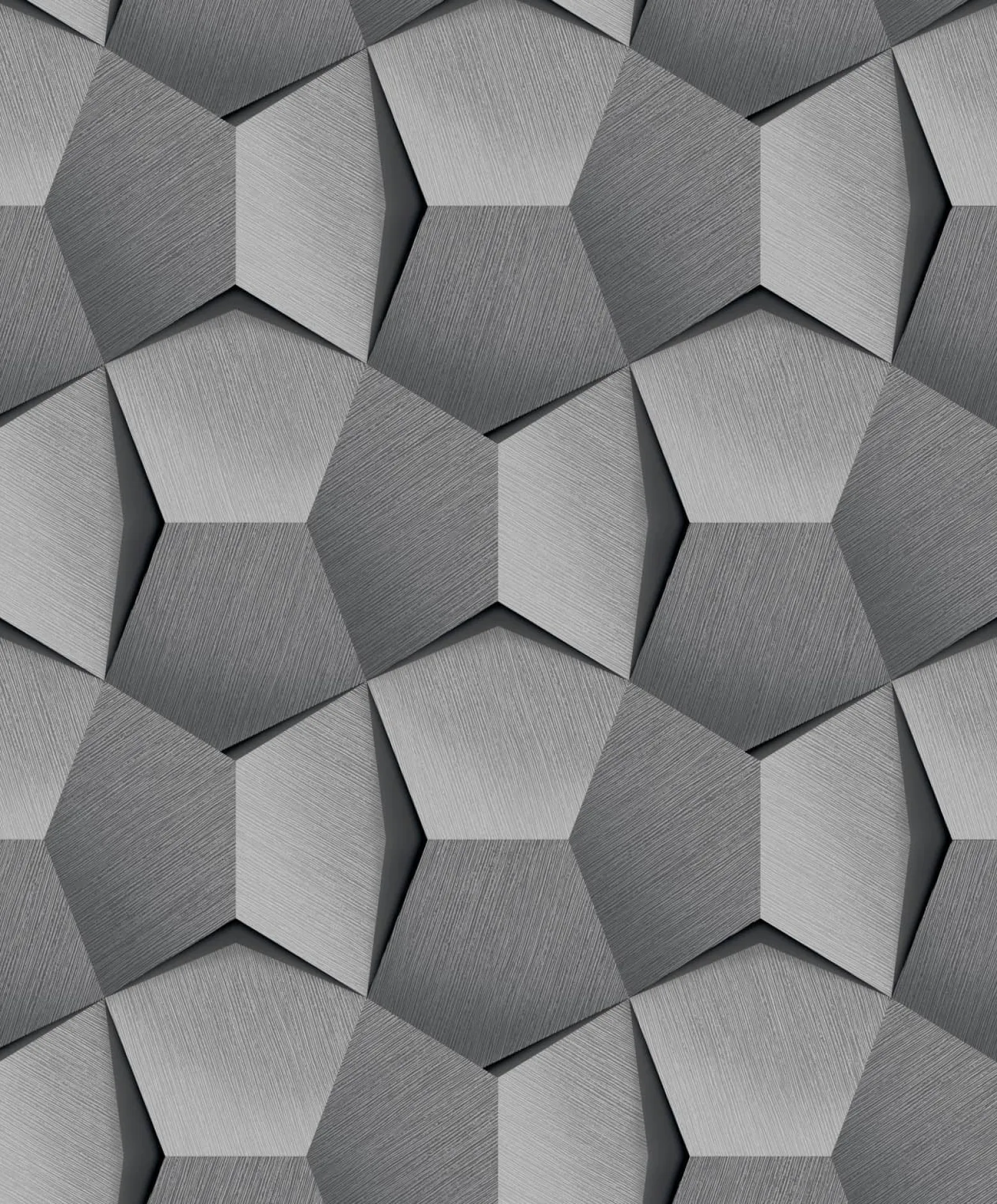 Vliestapete 3D-Effekt Grau Schwarz Silber Metallic A54601