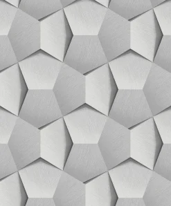 Vliestapete 3D-Effekt Grau Silber Metallic A54604