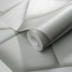 Vliestapete 3D-Effekt Grün Grau Metallic 10401-24