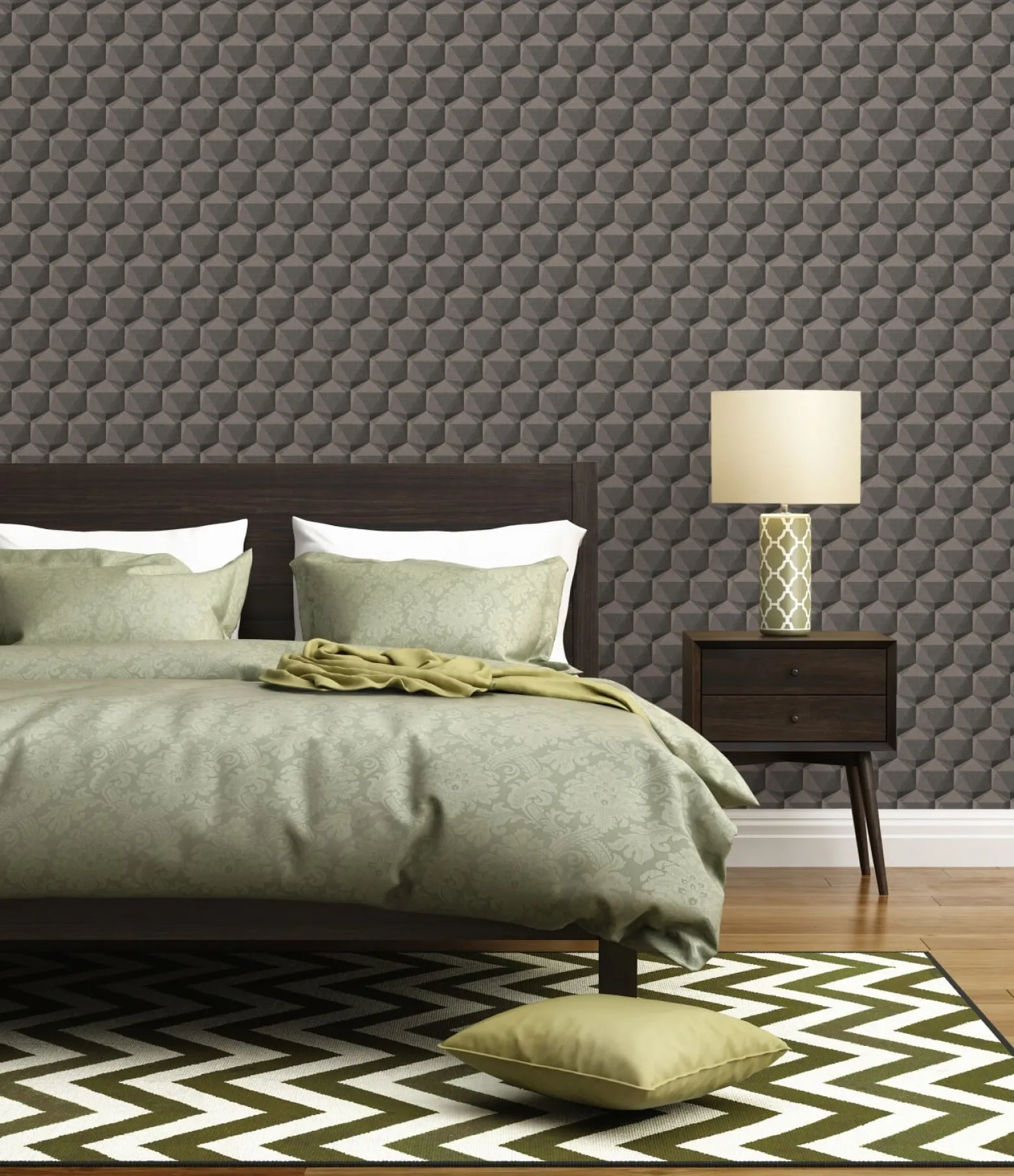 Vliestapete 3D Grafik Beige Grau Nara 38748-2