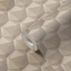 Vliestapete 3D Grafik Beige Hellgrau 38748-5