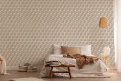 Vliestapete 3D Grafik Beige Hellgrau 38748-5