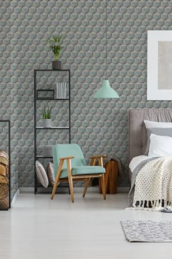 Vliestapete 3D Grafik Blau Beige Nara 38748-4 AS Creation
