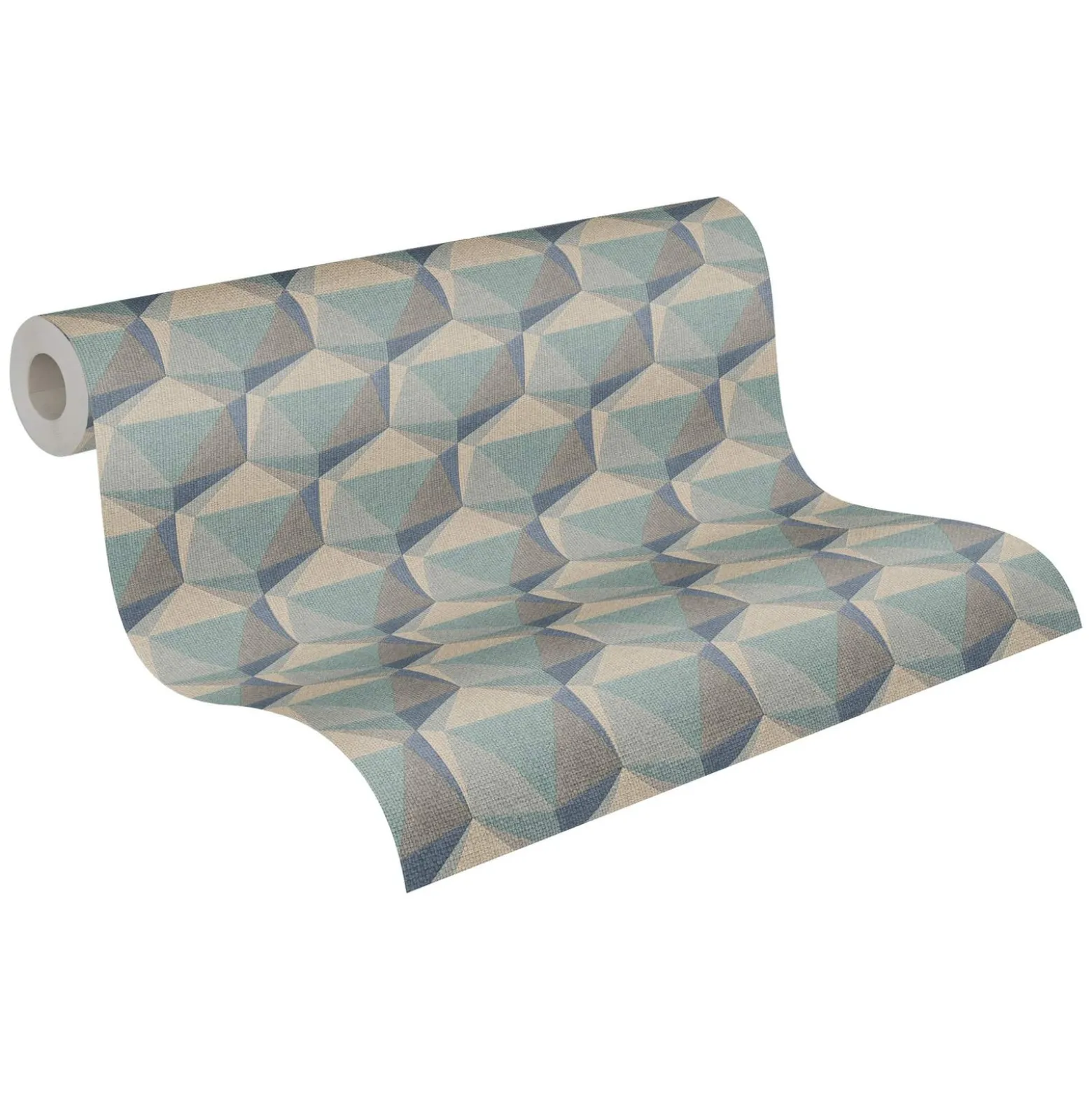 Vliestapete 3D Grafik Blau Beige Nara 38748-4 AS Creation