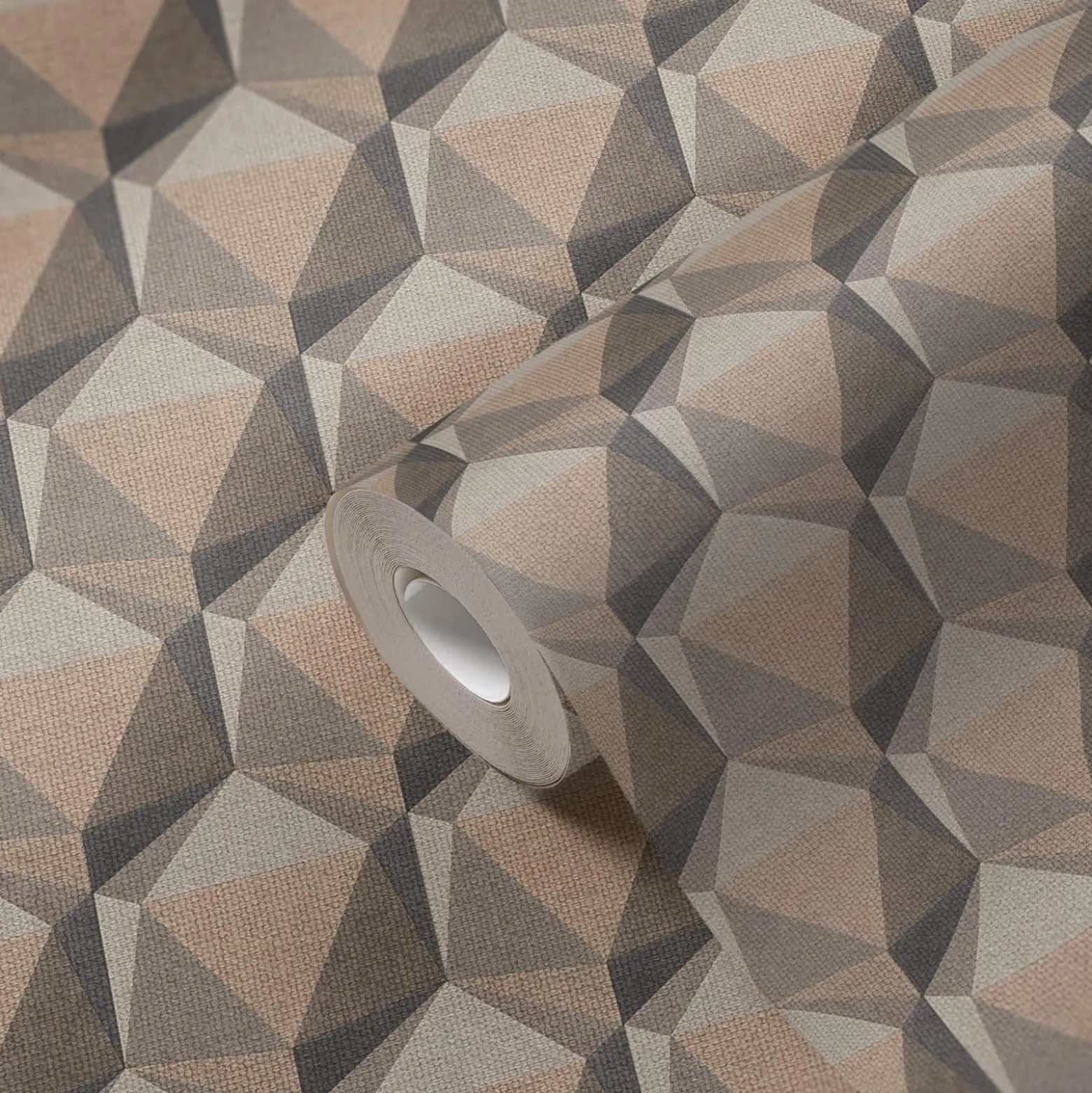 Vliestapete 3D Grafik Grau Beige Nara 38748-1