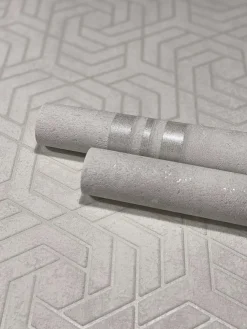 Vliestapete 3D Grafisch Labyrinth Metallic weiß 32606
