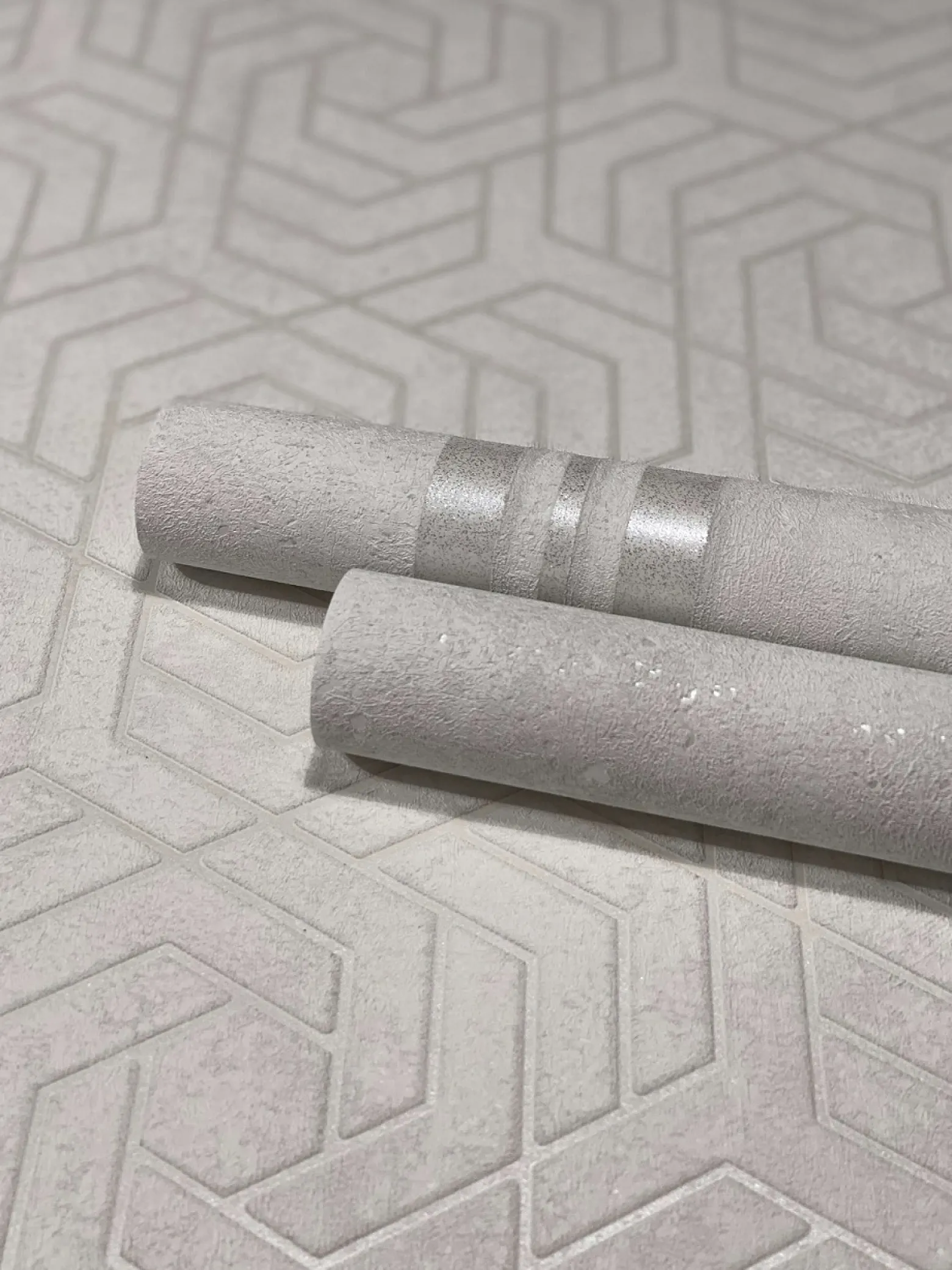 Vliestapete 3D Grafisch Labyrinth Metallic weiß 32606
