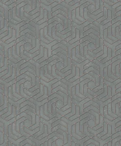 Vliestapete 3D Grafisch Metallic grau alt-rosa 32609