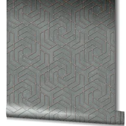 Vliestapete 3D Grafisch Metallic grau alt-rosa 32609