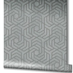Vliestapete 3D Grafisch Metallic grau gold 32610
