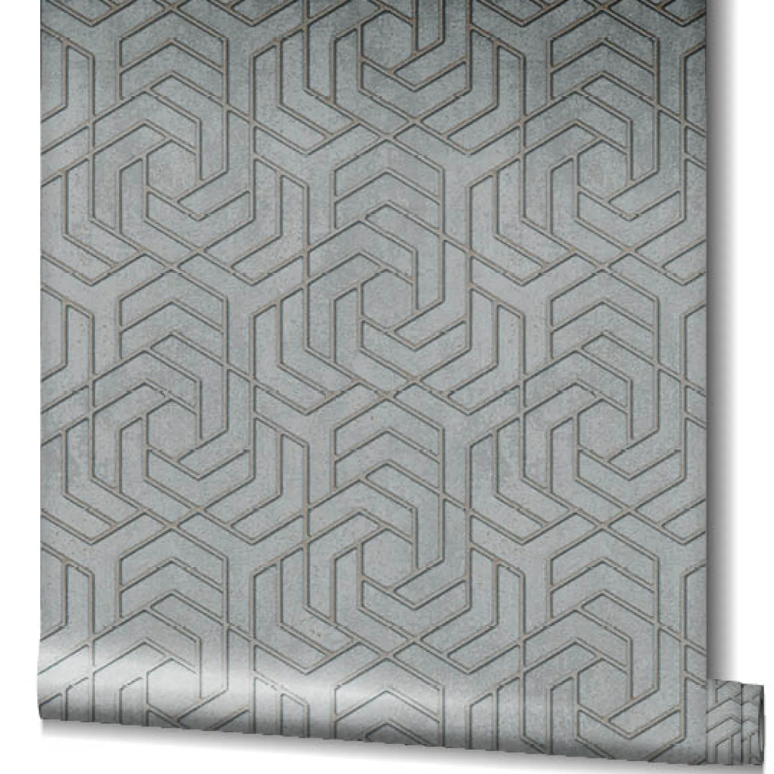 Vliestapete 3D Grafisch Metallic grau gold 32610