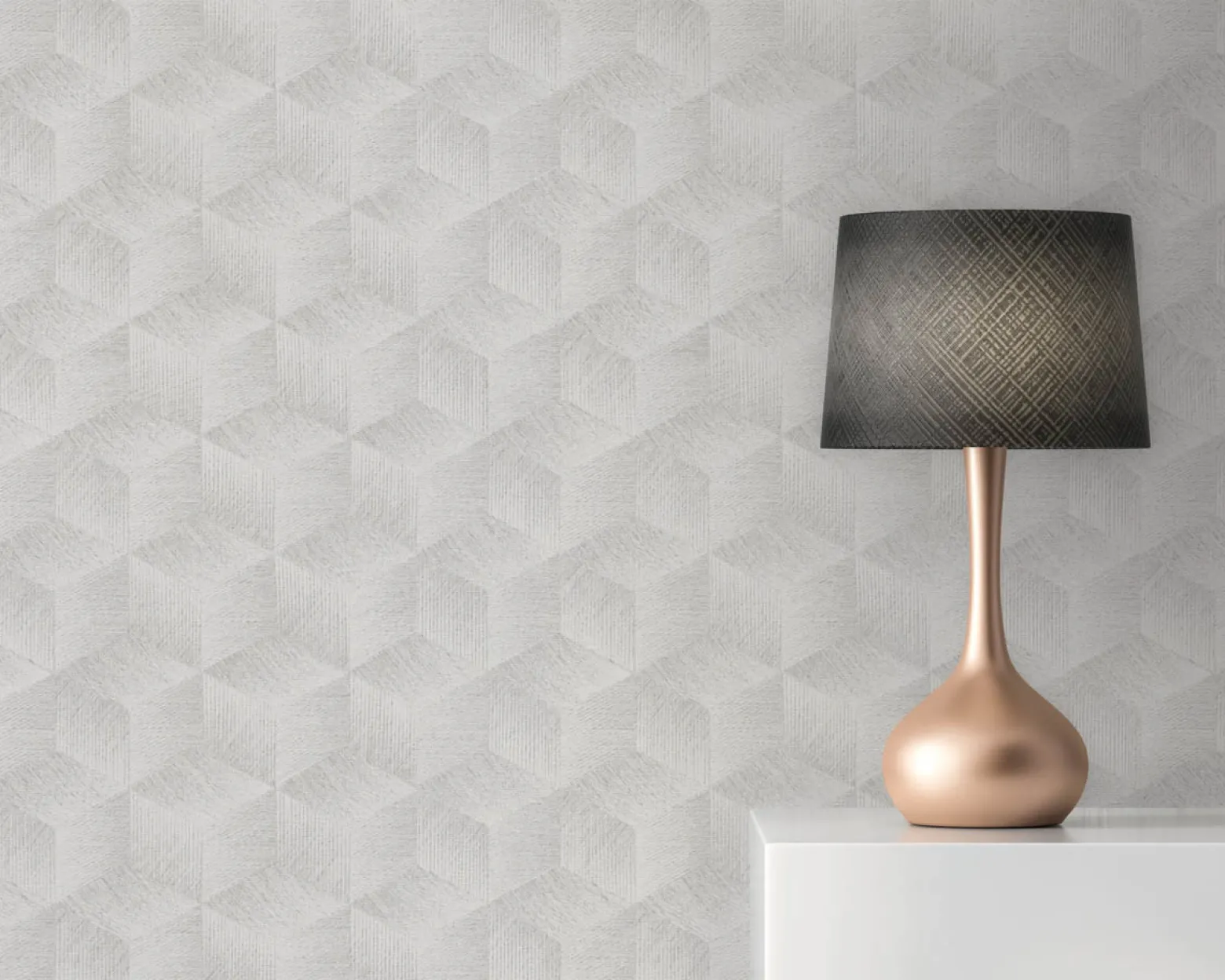 Vliestapete 3D-Optik Grau Weiß Silber Metallic 38506-2