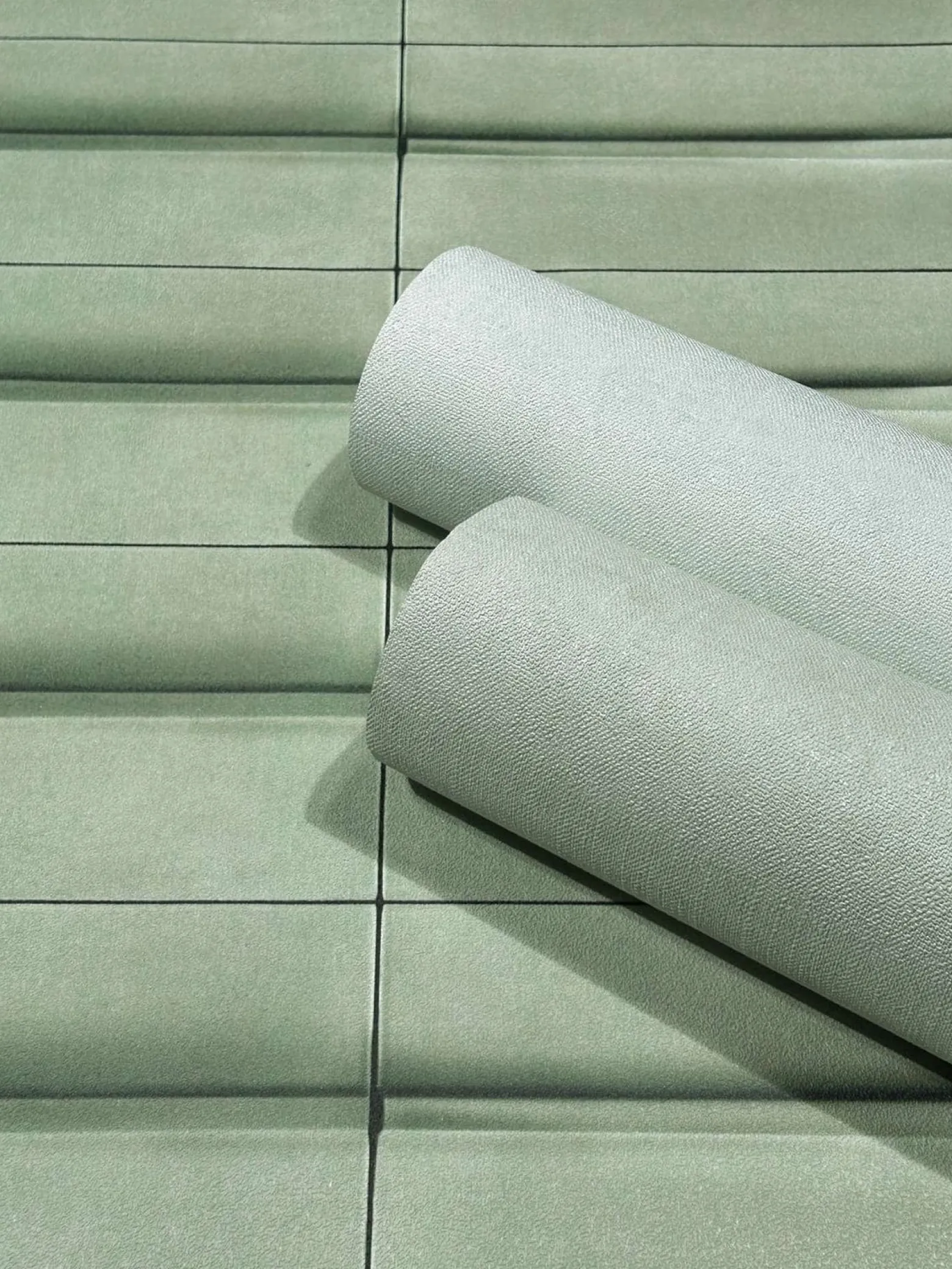 Vliestapete 3D Optik Kacheln Betonoptik Hellgrün 34476