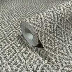 Vliestapete 3D-Optik Rauten Geflecht Braun Grau 47487