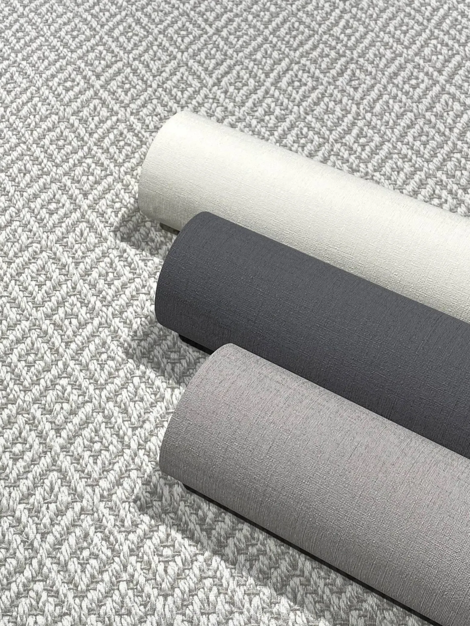 Vliestapete 3D-Optik Rauten Geflecht Grau Beige 47486