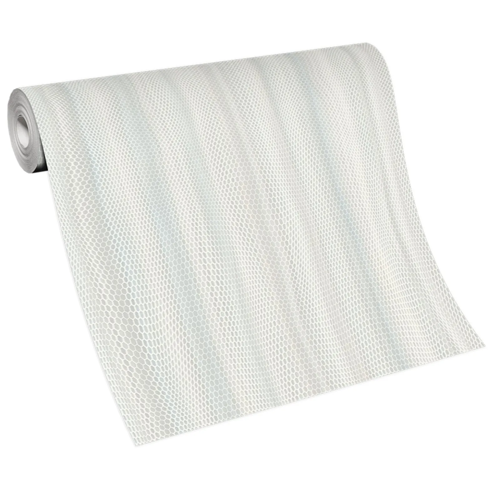 Vliestapete 3D-Optik Waben Creme Silber Metallic 10386-43