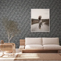 Vliestapete 3D-Optik Würfel Grau Schwarz Metallic 38506-4