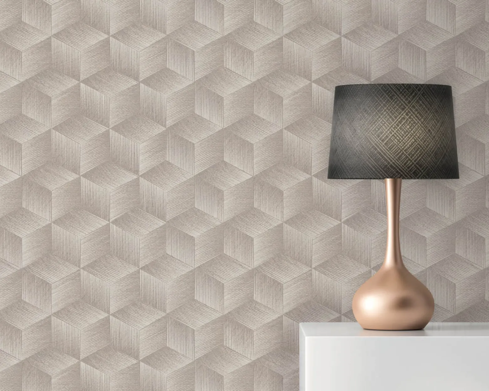 Vliestapete 3D-Optik Würfel Grau Silber Metallic 38506-1