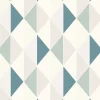 Vliestapete Dreiecke Grafik weiß blau Glitzer ON3102