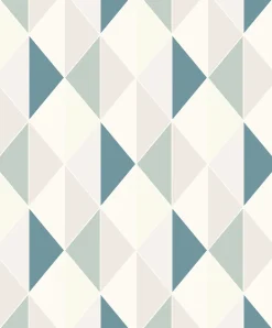 Vliestapete Dreiecke Grafik weiß blau Glitzer ON3102