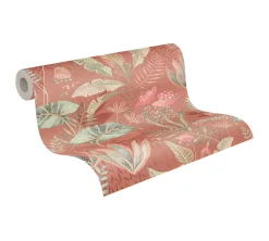 Vliestapete Dschungel Aquarell Rot Orange Grün 39348-2