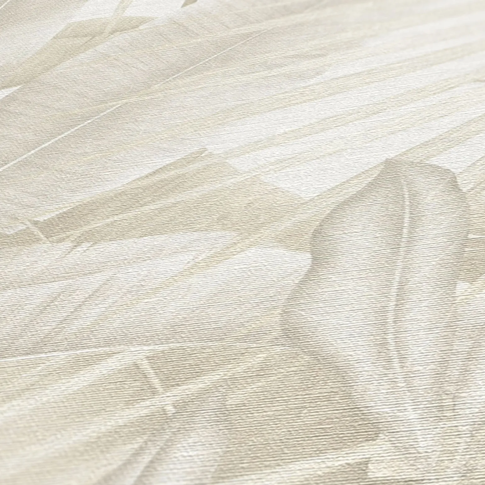 Vliestapete Dschungel Blätter Beige Weiß 39647-4
