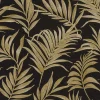 Vliestapete Dschungel Blätter Schwarz Gold Metallic 79108-6