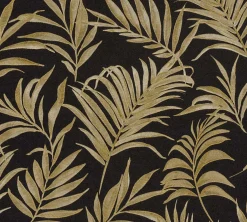 Vliestapete Dschungel Blätter Schwarz Gold Metallic 79108-6