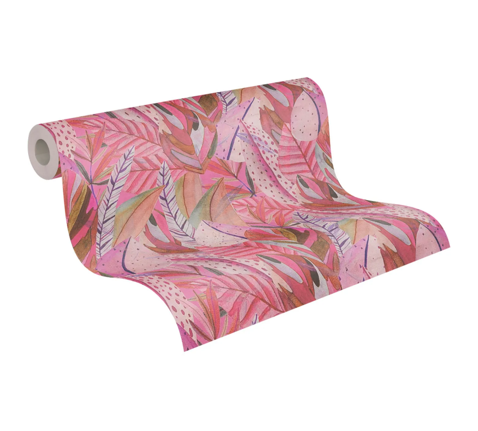 Vliestapete Dschungel Blätter Rosa Lila 78220-3