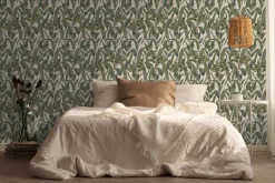 Vliestapete Dschungel Blätter Creme Grün 39413-2
