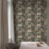 Vliestapete Dschungel Floral Schwarz Gold Metallic A54801