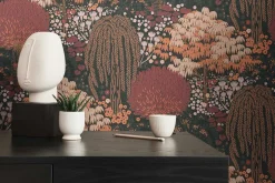 Vliestapete Dschungel Floral Wald Schwarz Orange 39350-4