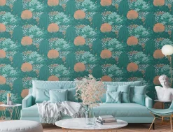 Vliestapete Dschungel Floral Wald Grün Orange 39350-3