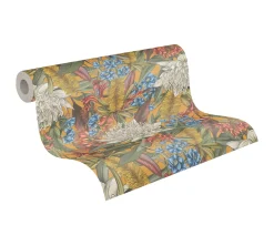 Vliestapete Dschungel Floral Gelb Grün Weiß 39428-4