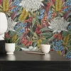 Vliestapete Dschungel Floral Schwarz Grün 39428-2