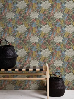 Vliestapete Dschungel Floral Schwarz Grün 39428-2
