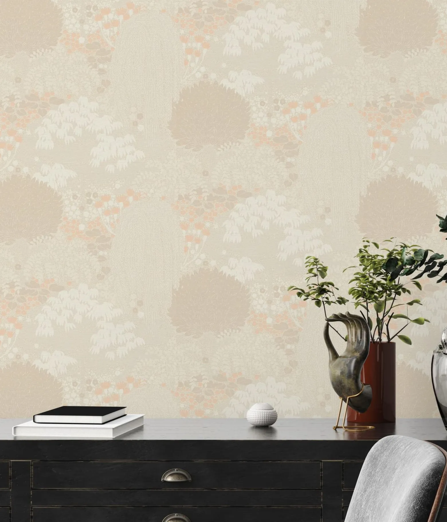 Vliestapete Dschungel Floral Wald Beige Creme 39350-2
