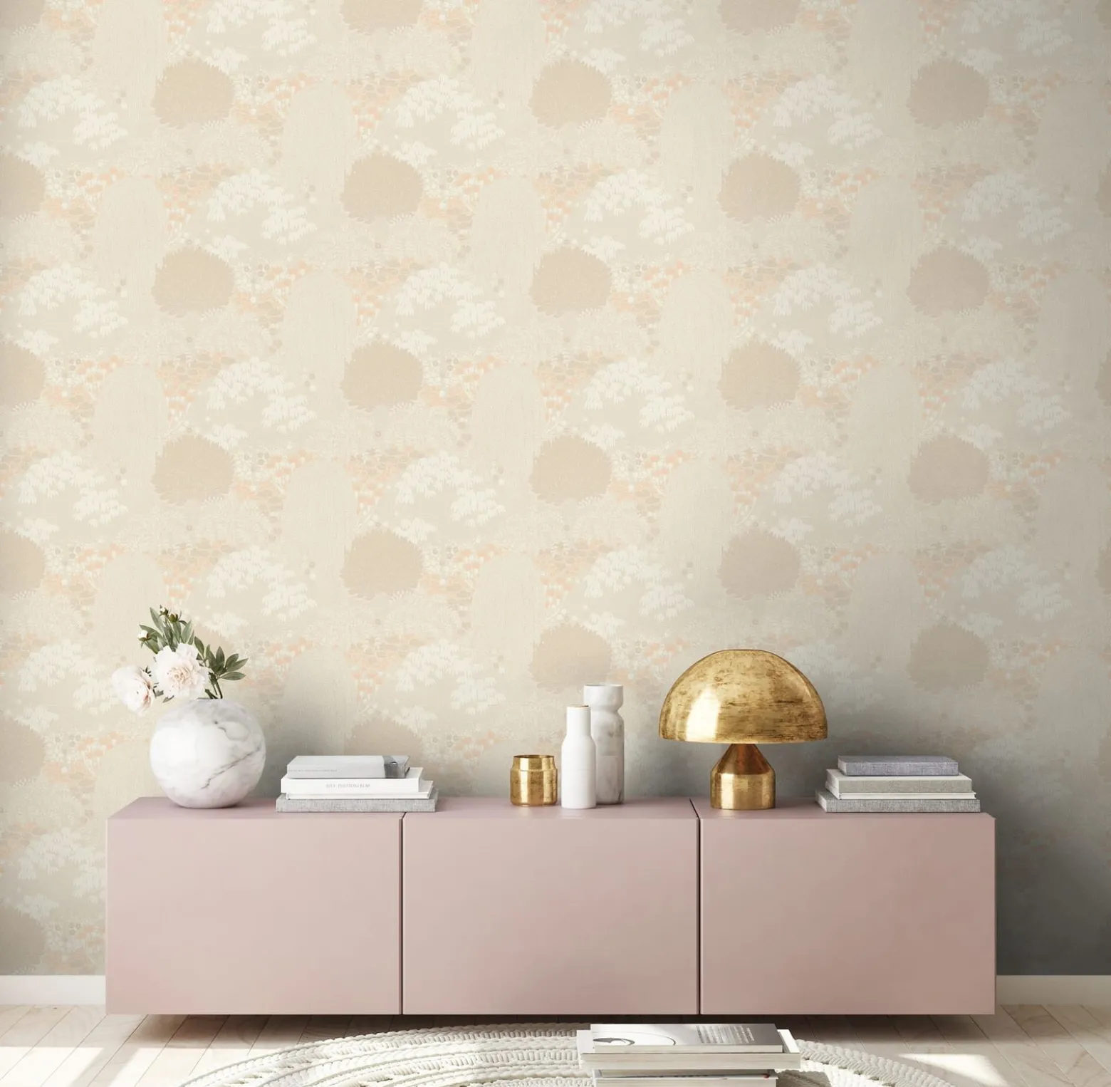 Vliestapete Dschungel Floral Wald Beige Creme 39350-2