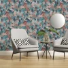 Vliestapete Dschungel Motiv Blau Rosa Grün 39096-3