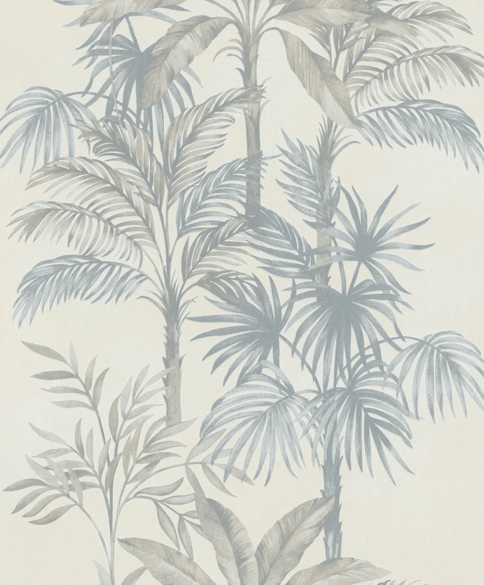 Vliestapete Dschungel Palmen Beige Grau 82455