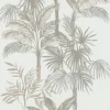 Vliestapete Dschungel Palmen Creme Braun 82454