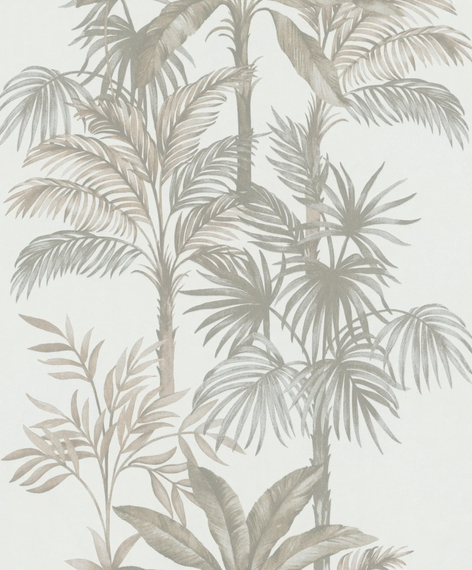 Vliestapete Dschungel Palmen Creme Braun 82454