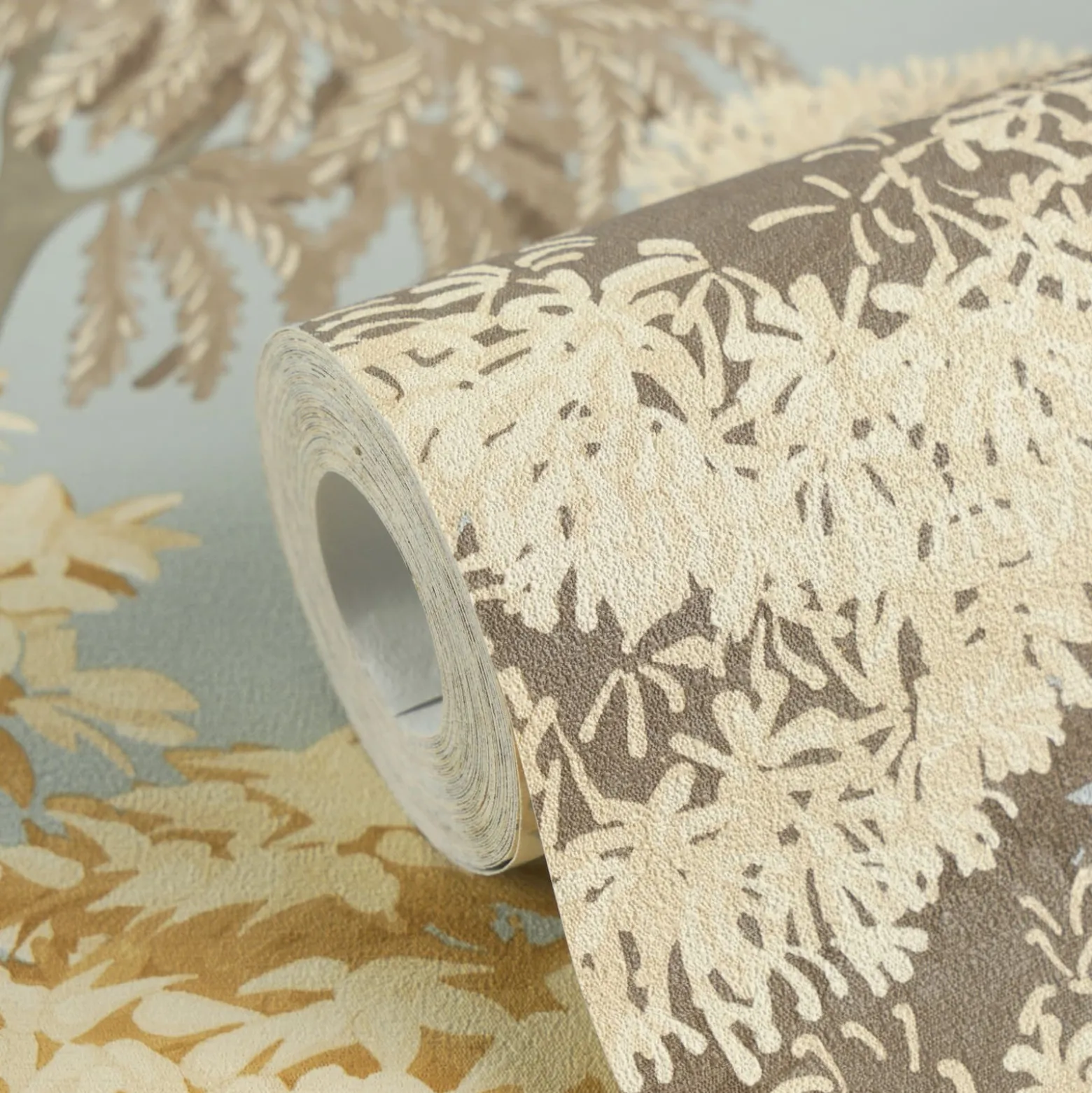 Vliestapete Dschungel Tropisch Blau Beige 79161-4