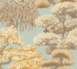 Vliestapete Dschungel Tropisch Blau Beige 79161-4